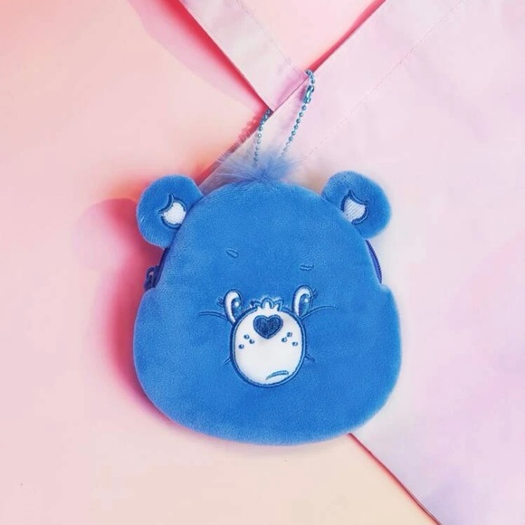 Grumpy Bear Blue Care Bears Coin Purse Bag Charm Keychain Holder Limited Edition - Picture 3 of 3